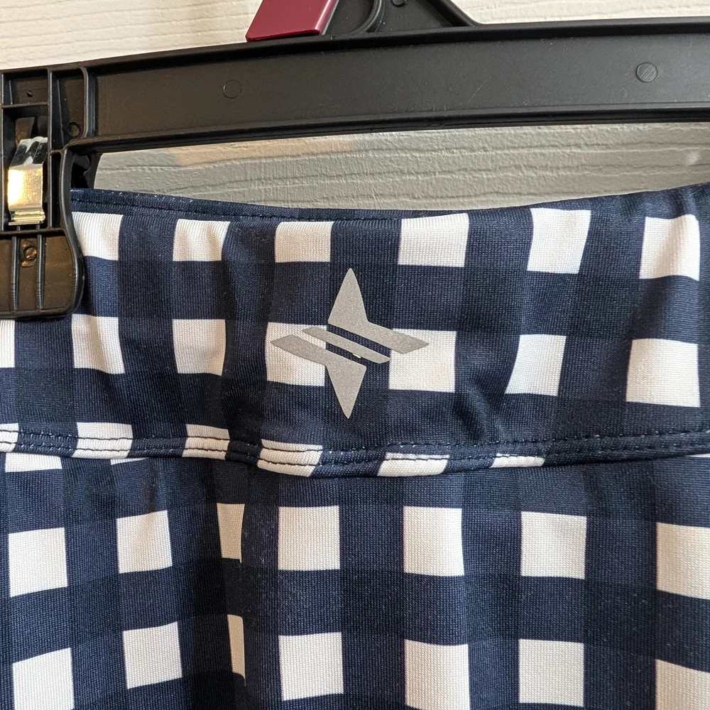 Tuckernuck Navy and White Gingham A-Line Skirt